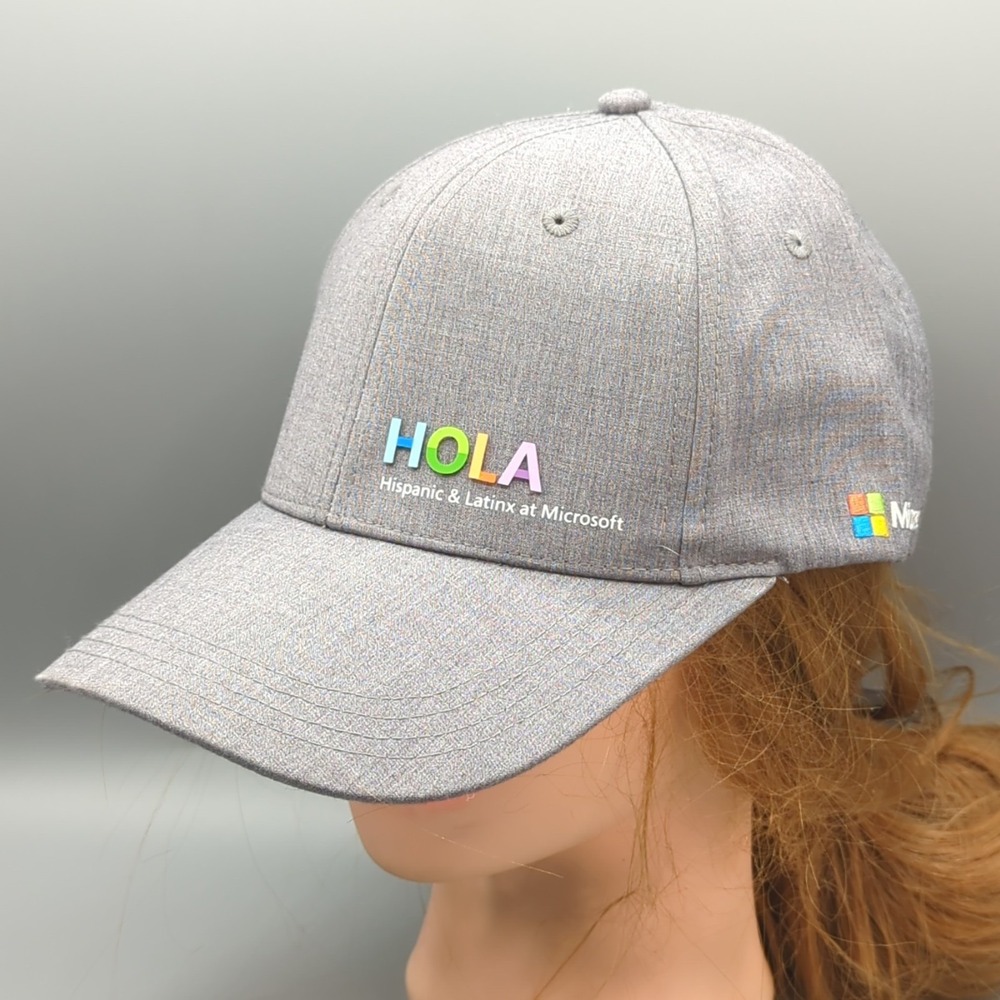 HOLA Hispanic & Latinx at Microsoft Hat Cap Adjustable Strapback OSFA Gray